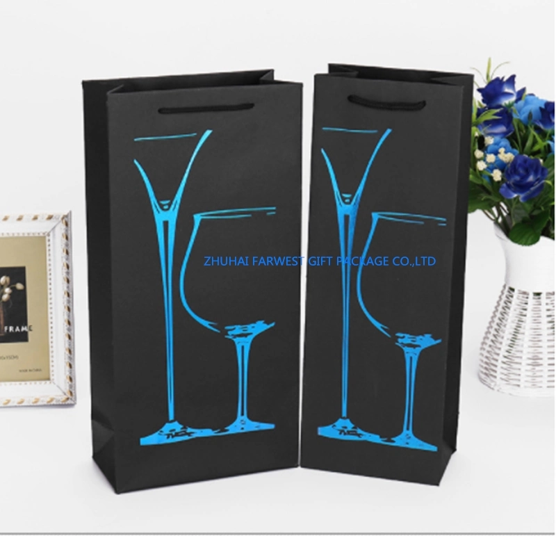 Red Wine Paper Bags Paper Shopping Bag for Red Wine Gift Packaging Wholesale Good Price