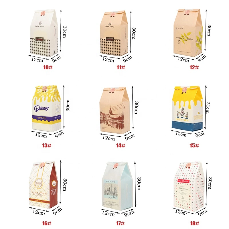 Toast Paper Bag Sandwich Bakery Bread Kraft Paper Bag with Window Ban Air Hole Baguette Bags