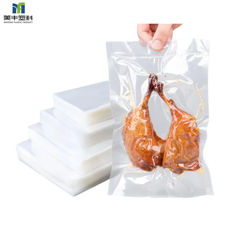 Transparent Vacuum Food Grade Three Side Seal Plastic Packaging Bag