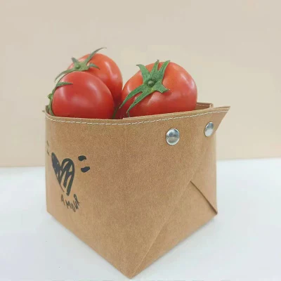 Sac de rangement alimentaire en papier kraft : sac de rangement réutilisable pour réfrigérateur, pochette à pain, sac d'épicerie lavable pour fruits, légumes, papeterie.