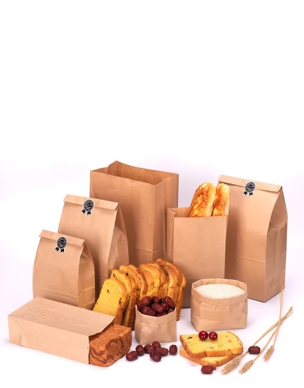 Recyclé Kraft Fast Food Pain Hamburg Sandwich Sac en papier jetable